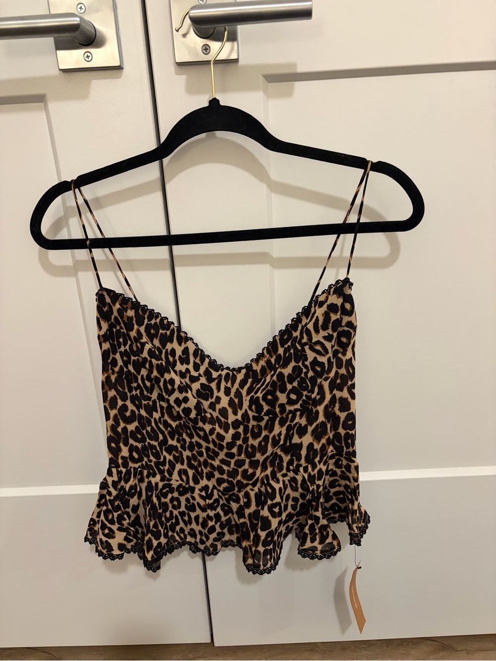 Reformation Leopard Print Cami Top - Brown and Black